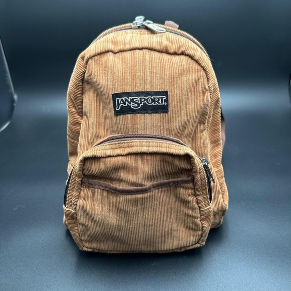 Vintage Jansport Half Pint Mini Corduroy Backpack Tan Brown 90s Y2K - Picture 1 of 8